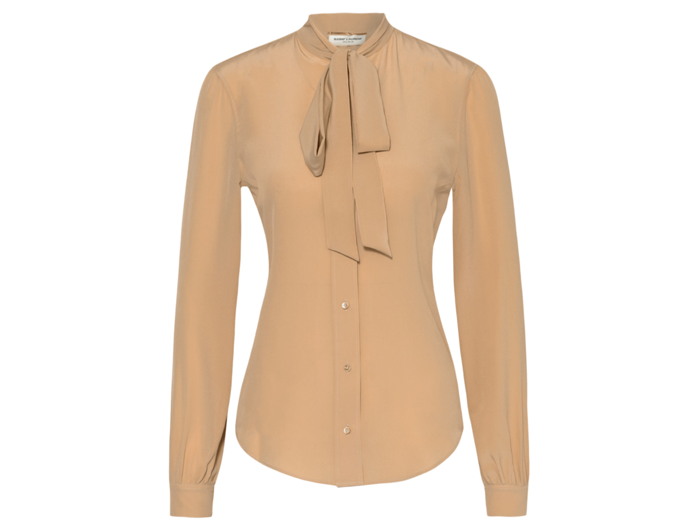 Bluzka jedwabna z kokardą Saint Laurent