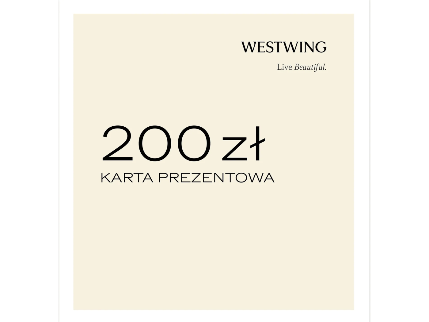 Karta prezentowa Westwing do wydrukowania